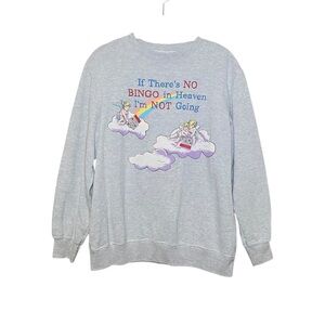 Vintage Grannycore Coastal Grandma Kitsch  Bingo Heaven Sweatshirt Small